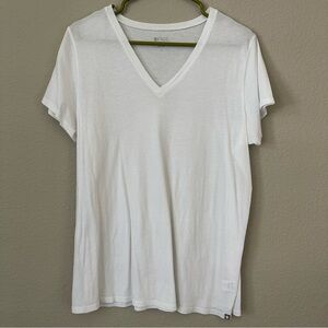 FIGS White V-Neck Tee